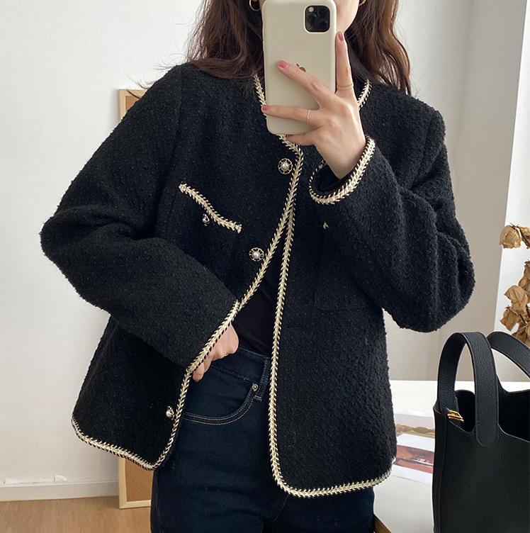 Autumn and winter new large size women's clothing quilted thickened small fragrance style high-end French lady jacket