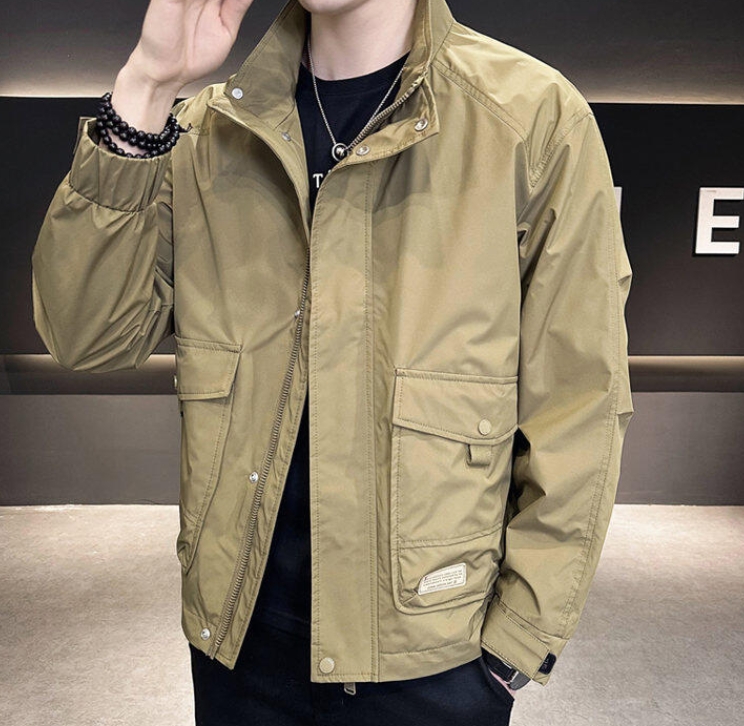 Cotton autumn and winter thickened warm cotton coat large pocket stand collar youth jacket