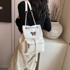 Student chain backpack women's 2024 summer work travel butterfly small backpack high-end simple trendy women's bag