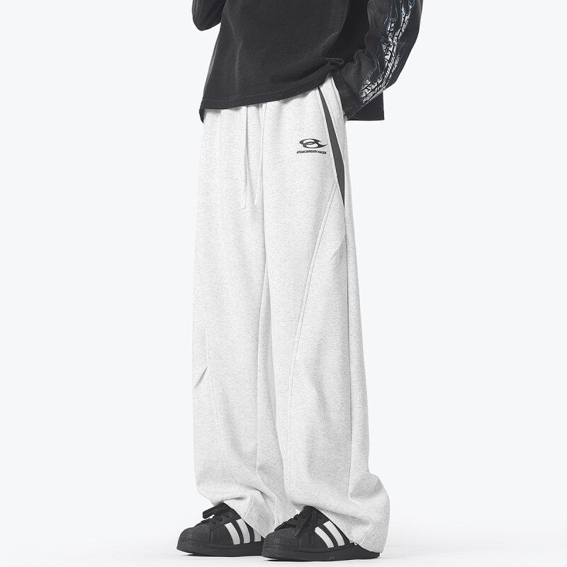 Embroidered sweatpants men's loose casual pants floor mopping pants