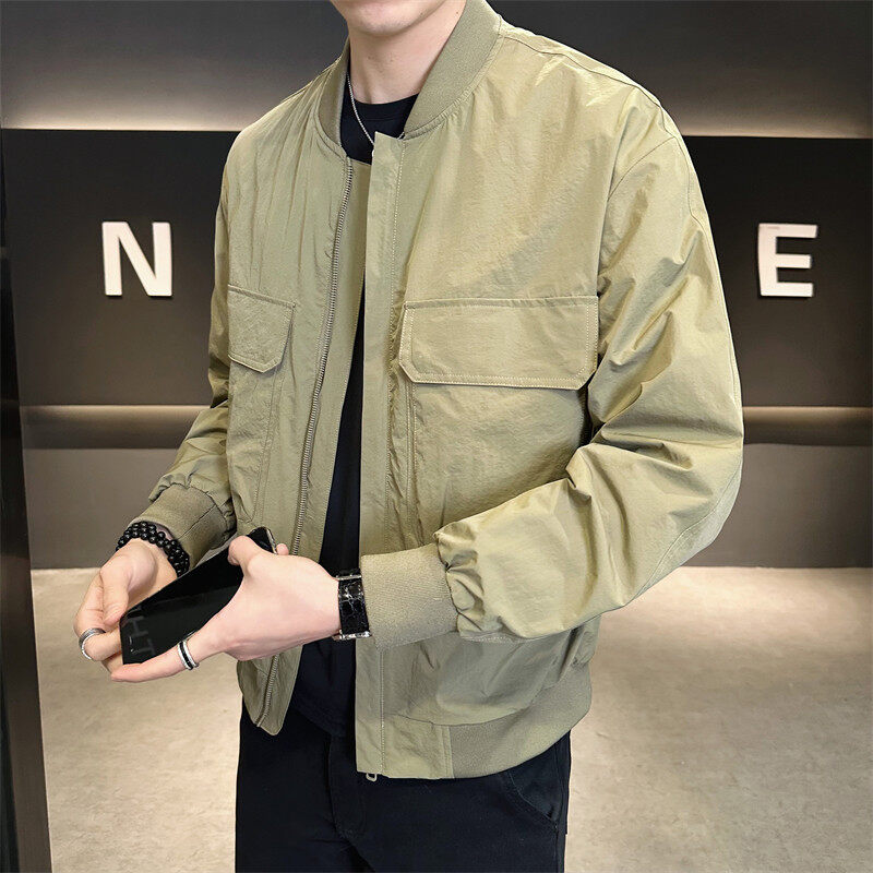 New baseball collar handsome workwear youth jacket versatile fashion trend top