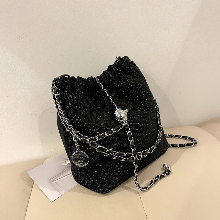 Pleated Oxford Textile National Style Women's Bag Chain Handbag Crossbody Bag Women 2024 New Style