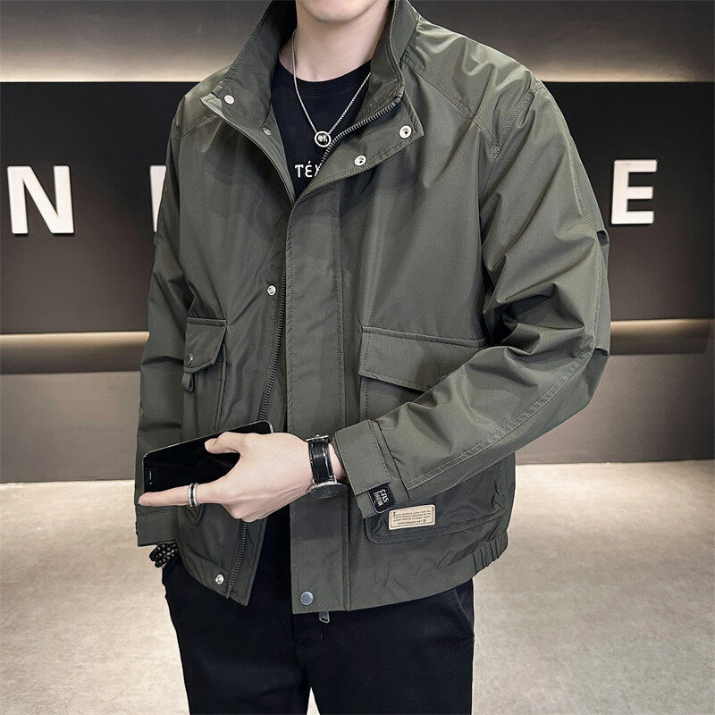 Stand collar young men's jacket casual versatile men's work jacket