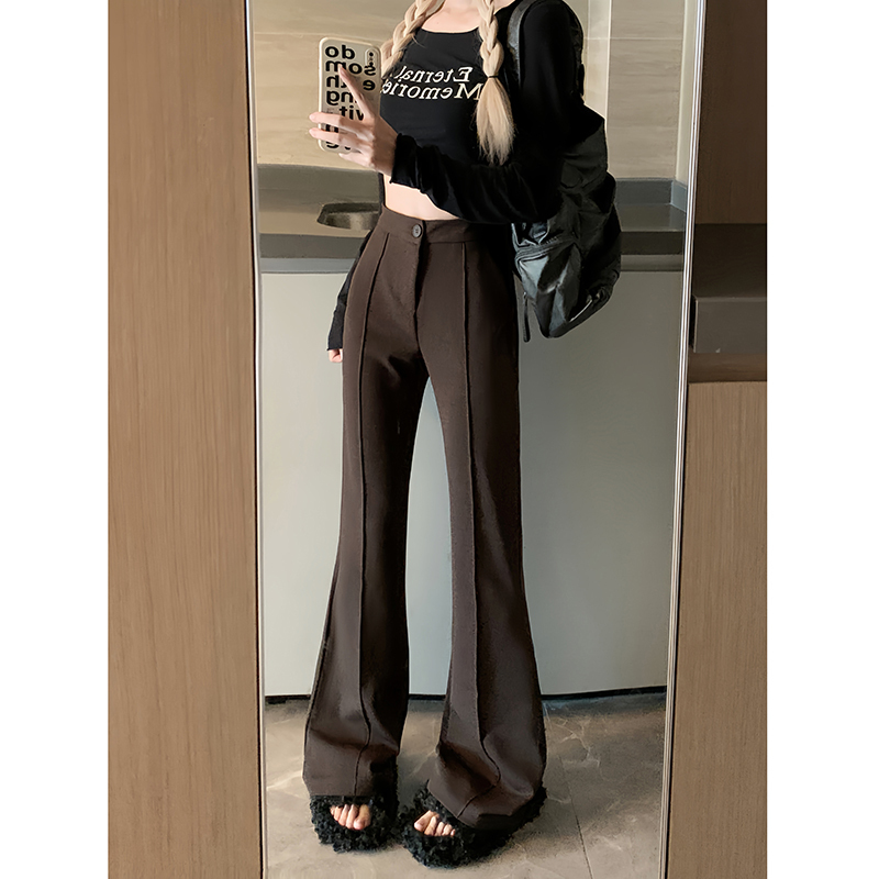 Large size 2024 casual pants design suit pants women's micro-flare slim pants