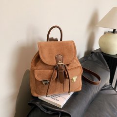 Korean style simple large-capacity backpack women's 2024 new niche design casual versatile retro commuter backpack