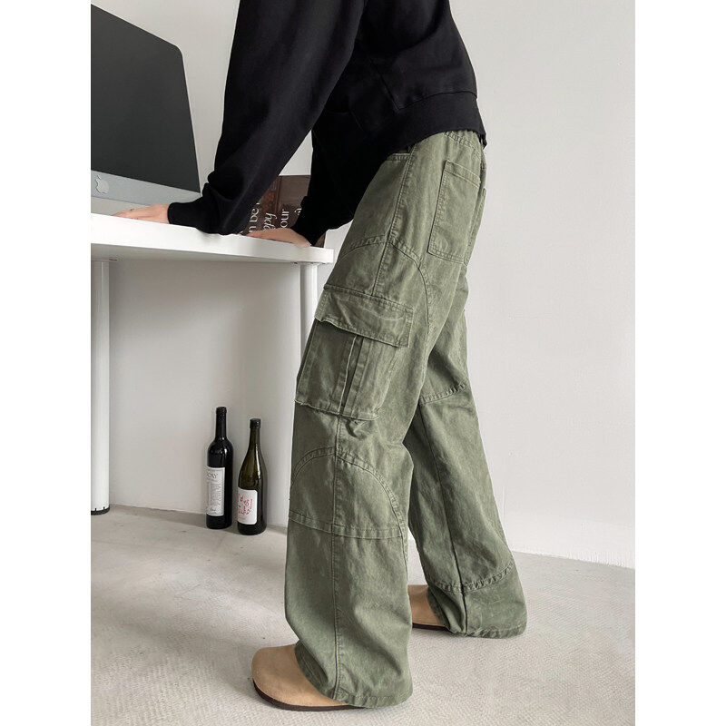 American ins dark high quality multi-pocket casual work pants