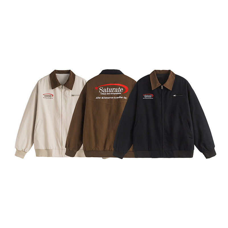 Harrington Work Jacket Men's Trendy Brand Spring and Autumn New High Street Retro Handsome Flight Jacket