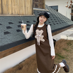 New product 2024 autumn and winter new Korean style fashionable age-reducing fat MM cover-up and slimming design dress