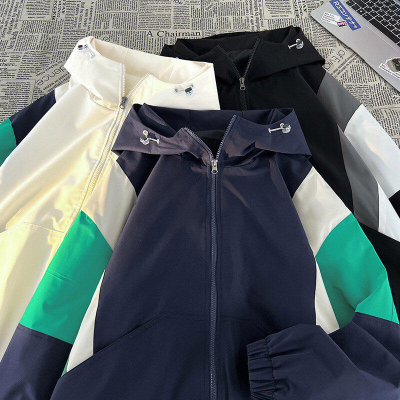 Newspaper style jacket, trendy loose windbreaker jacket