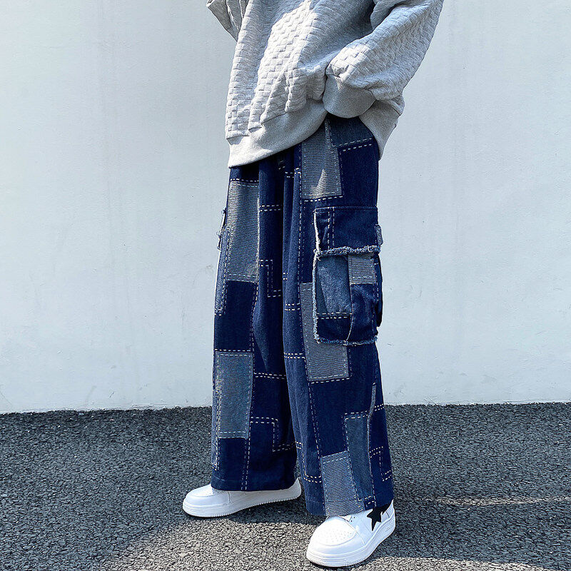 Washed Beggar's Edition Jeans Spliced ​​Pants Large Size