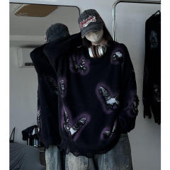 Men and women couples hollow knitted sweaters handsome men autumn and winter Korean style casual sweater jacket trend