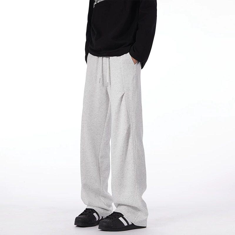 New high-quality pleated loose wide-leg pants straight-leg men's and women's sports pants sweatpants casual pants