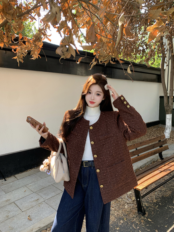 2024 winter new style fat mm large size sequined heavy industry temperament cotton thickened small fragrance style high-end jacket
