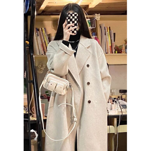 Woolen coat women's autumn and winter new woolen coat Hepburn style small high-end Korean style gentle