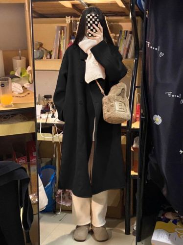Woolen coat women's autumn and winter new woolen coat Hepburn style small high-end Korean style gentle