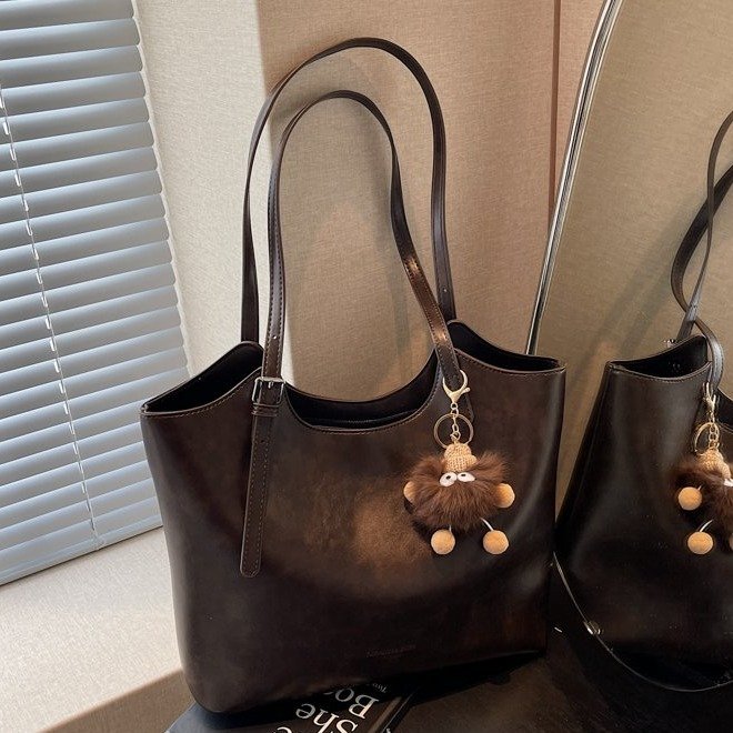 High-end Maillard bag women's new trendy autumn and winter retro fashion shoulder bag large capacity tote bag