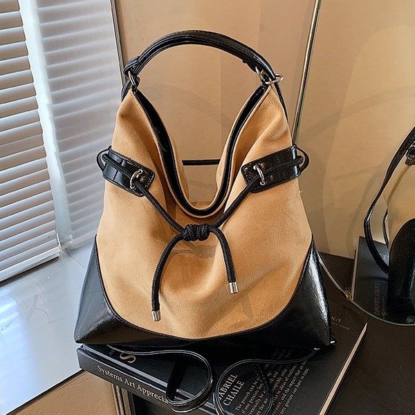 Korean suede tote bag for women 2024 autumn new casual backpack multi-purpose backpack single shoulder crossbody bag