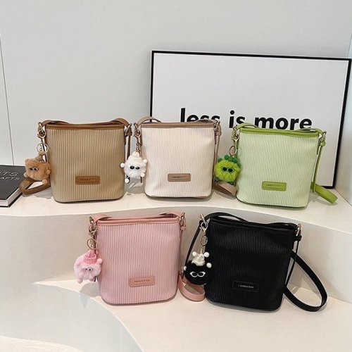Export wholesale bags women's bags 2024 summer new style pleated bucket bag casual ins shoulder bag crossbody bag