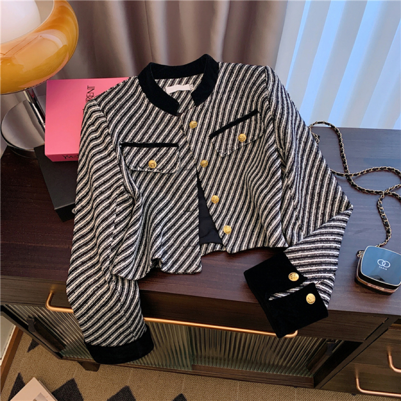 Xiaoxiangfeng Woolen Jacket Women's Cool High-end Short Autumn Clothes New Small Top
