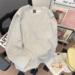 Autumn new coat men's round neck solid color long-sleeved sweatshirt