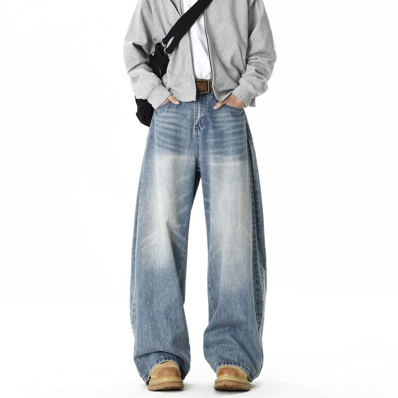 American Retro Scimitar Jeans Lazy Style Loose Straight Pants