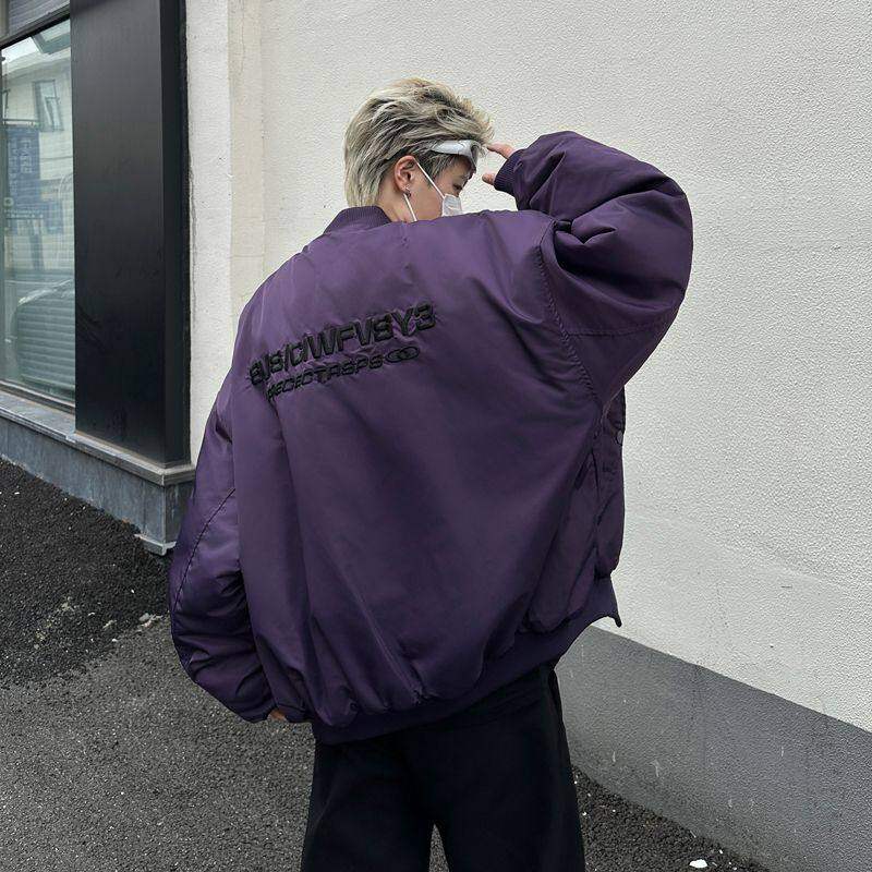 American embroidered baseball cotton jacket for men and women, trendy brand Cleanfit flying quilted jacket