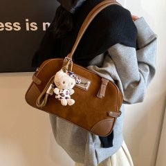 Autumn and winter retro suede handbag 2024 new fashion frosted pillow bag high-end versatile armpit bag
