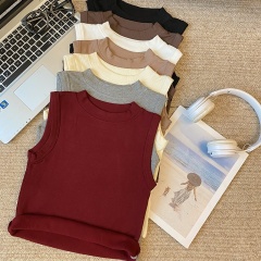 Large size plus fleece thermal vest with base layer threaded cotton brushed plush lining clean version versatile warm fleece jacket