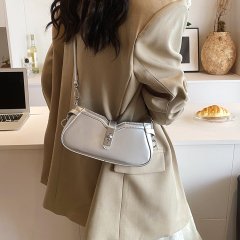 Korean simple design high-end one-shoulder armpit bag for women 2024 spring and summer new fashion niche small square bag