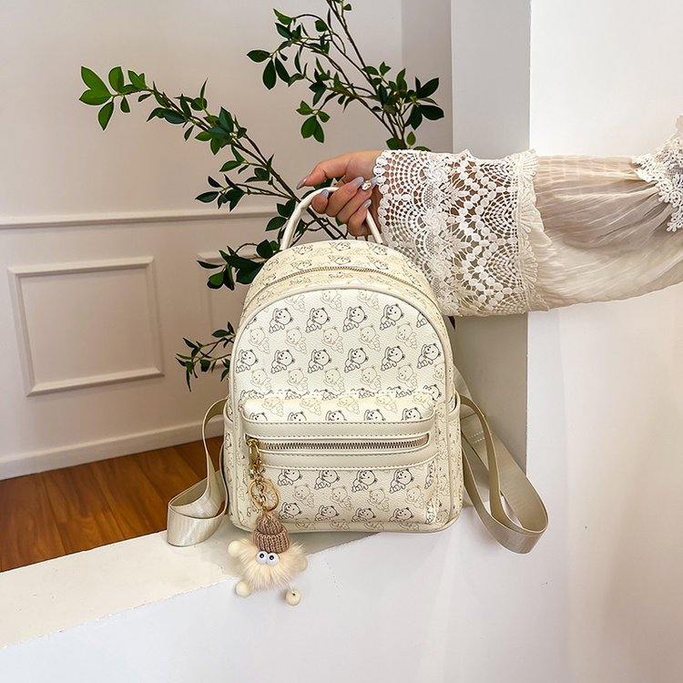 High-end small bag 2024 new niche design backpack women's casual versatile school bag outing travel backpack