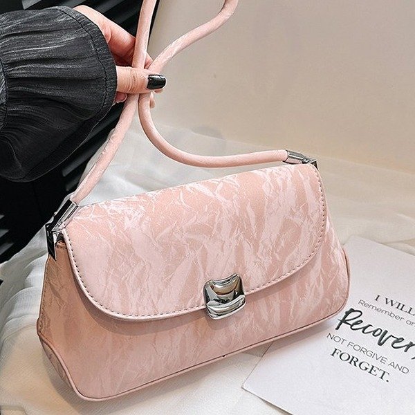 French simple retro armpit bag for women 2024 new style solid color single shoulder underarm bag trendy small square bag