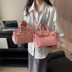 Korean style fashionable portable large-capacity bag for women new simple texture Kelly bag niche design crossbody bag