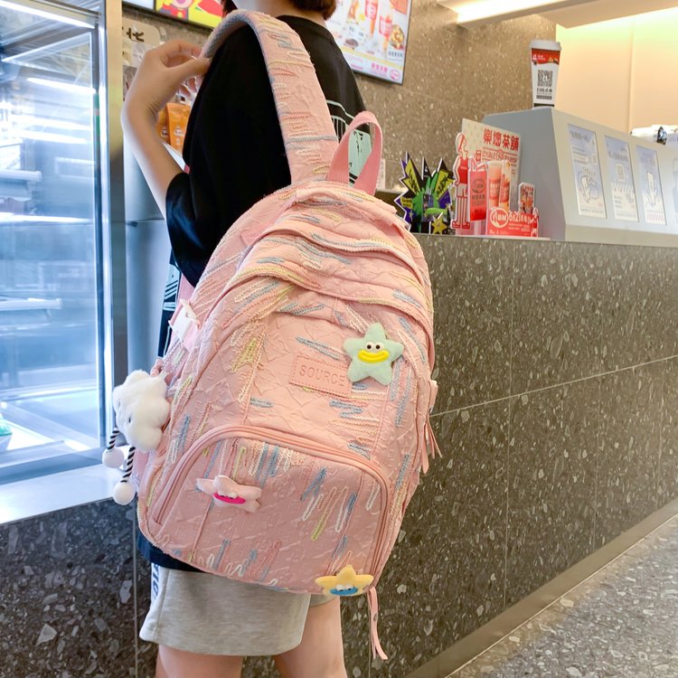 Good-looking soft girl girl backpack ins cute book large capacity bag female college student spring outing backpack female