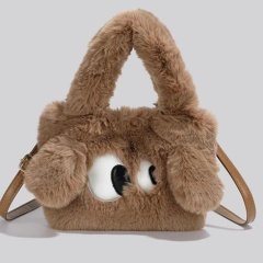 Cartoon Plush Bag Large Capacity Crossbody Women's 2024 New Autumn and Winter Crossbody Bag Handheld Small Bag Single Shoulder Furry Bag