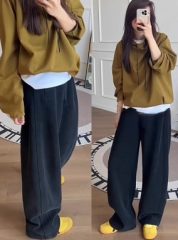 Korean style banana sweatpants autumn and winter new casual scimitar pants for women with small fat mm large size S-4XL wide leg pants