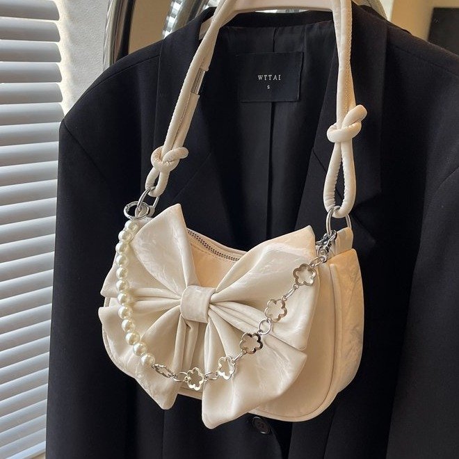 Bags for women 2024 new summer versatile shoulder crossbody bag white niche design chain fashion women's bag small