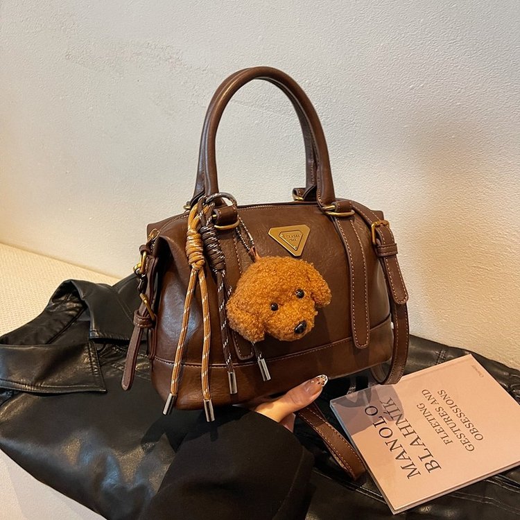 Winter Maillard Retro Portable Bowling Bag Women's 2024 New Fashion Pillow Bag Versatile Crossbody Bag
