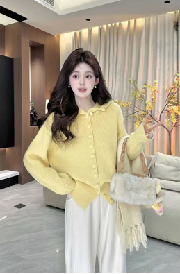 Large size fat mm hooded knitted cardigan women's lazy style sweater thick high-end top temperament jacket