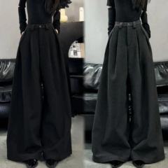 American Street Fried Double-sided Velvet Thickened Suit Pants 2024 Autumn and Winter New High Waist Slim Versatile Wide Leg Pants Casual Pants