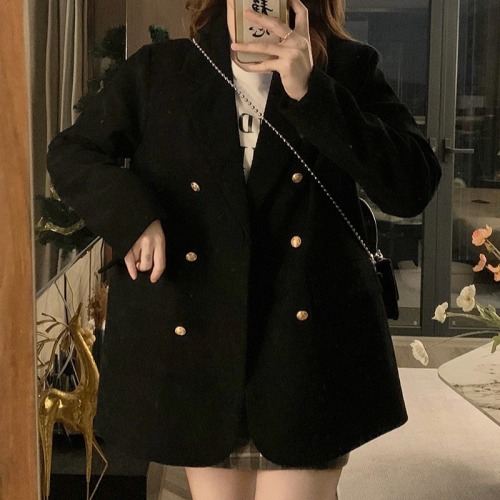 2024 autumn and winter new fat mm large version commuter suit jacket Korean style retro corduroy and cotton jacket