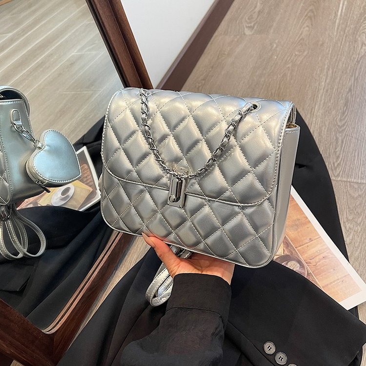 Bags Women's Summer High-end Handbag 2024 New Simple Diamond Chain Bag Fashion Women's Backpack