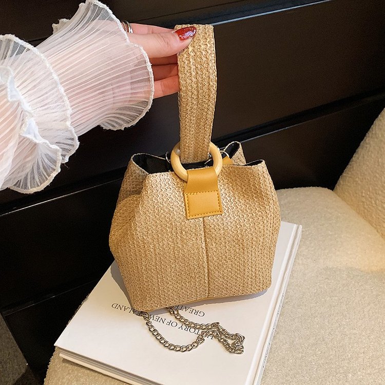 Straw bag women 2024 new style handbag girl Korean version beach bag bag woven bag hand bag fashion wholesale