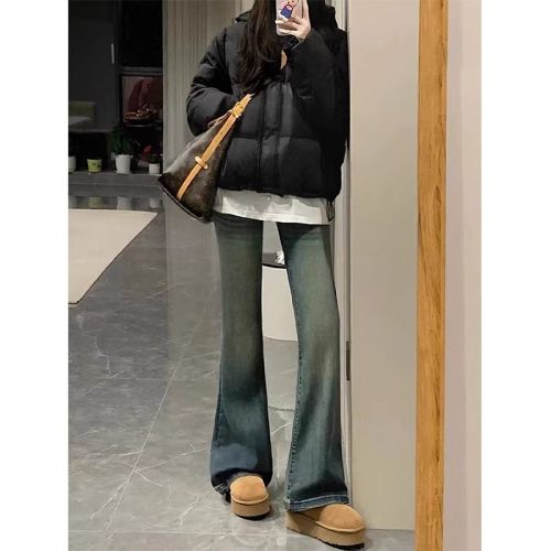 Women's S-5XL plus size fleece jeans