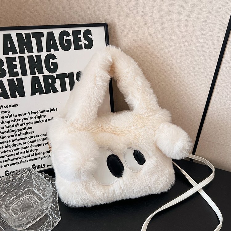 Cartoon Plush Bag Large Capacity Crossbody Women's 2024 New Autumn and Winter Crossbody Bag Handheld Small Bag Single Shoulder Furry Bag