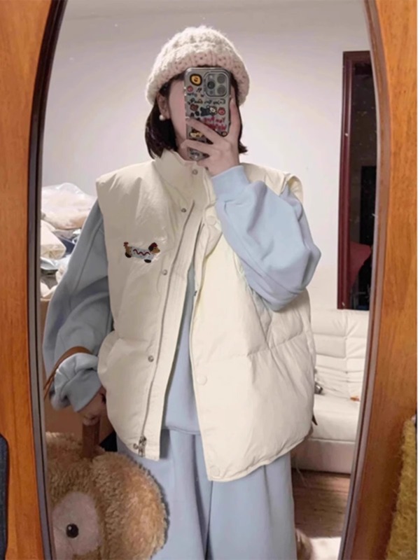 High-quality hand-stuffed cotton thickened winter vest with access control cotton coat printed cotton coat and bread coat for women