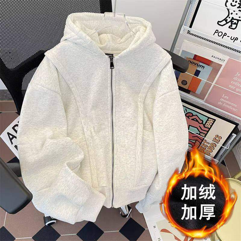 Thickened velvet winter men's hooded cotton-padded warm sweatshirt patchwork jacket