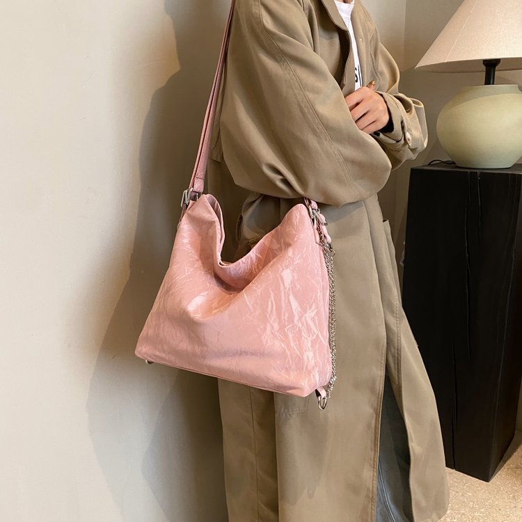 Lazy style large-capacity bag for women 2024 new student class commuting tote bag Maillard single shoulder crossbody bag