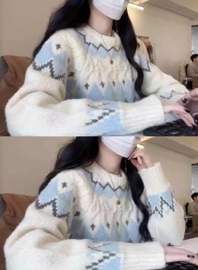 Recommended personal hot items ~ Lazy hand-embroidered flower sweater for women autumn and winter 2024 new knitted cardigan top