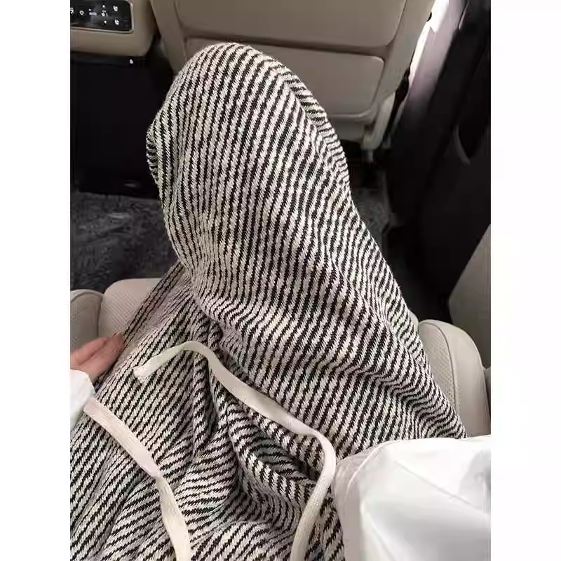 Original fabric, lazy drawstring diagonal striped casual pants for women, new autumn and winter loose straight pants