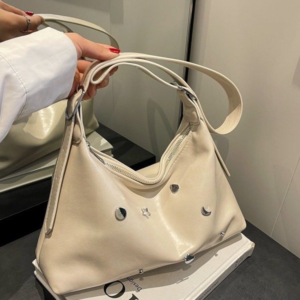 Bags for women, new trendy Korean version, fashionable one-shoulder crossbody bag, versatile textured small badge armpit bag